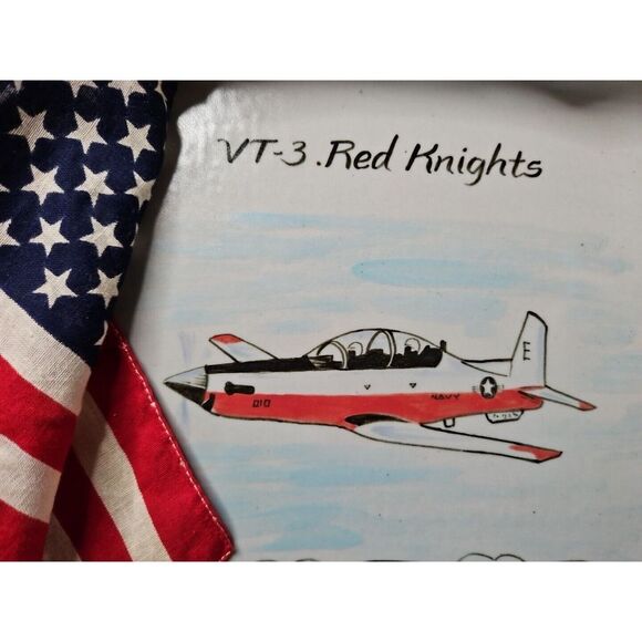 Other - VT-3 RED KNIGHTS U.S. NAVY Naval Aviator Training Squadron Tray Art Pottery‎